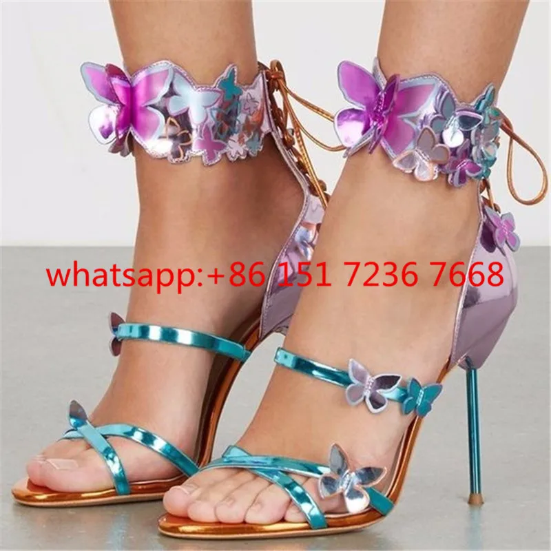 2017 New Fashion Women Gladiator Sandals High Heels Summer Shoes Woman Huarache Ankle Strap Butterfly Zapatos Mujer Scarpe Donna