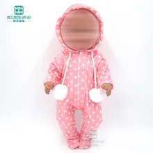 Одежда для куклы, подходит для 43 см, кукла для новорожденных, розовый мультяшный детский комбинезон, одежда