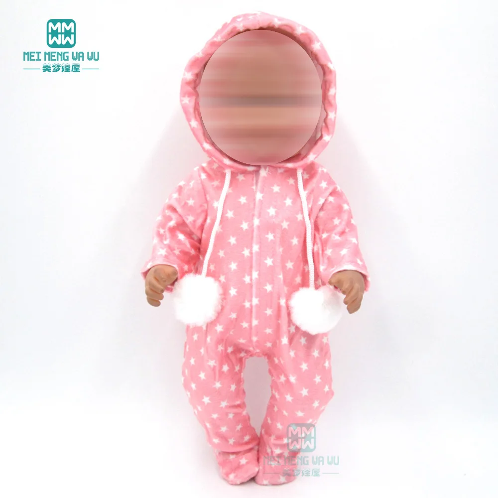 Vêtements pour poupée ajustement 43cm nouveau-né poupée rose dessin animé bébé onesies vêtements