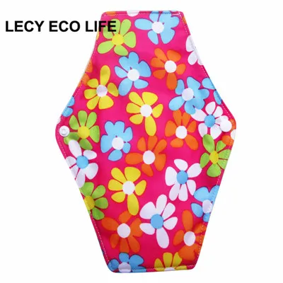 LECY ECO LIFE регулярные поток тканевые менструальные прокладки с ПУЛ цветной вкладкой, моющиеся органический бамбуковый хлопок внутренний день использования гигиеническая салфетка - Цвет: x28