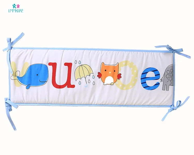 Унисекс детская кровать бампер хлопок мультфильм Письмо шаблон вышивка постельное белье для новорожденных малышей набор мягкий комфорт