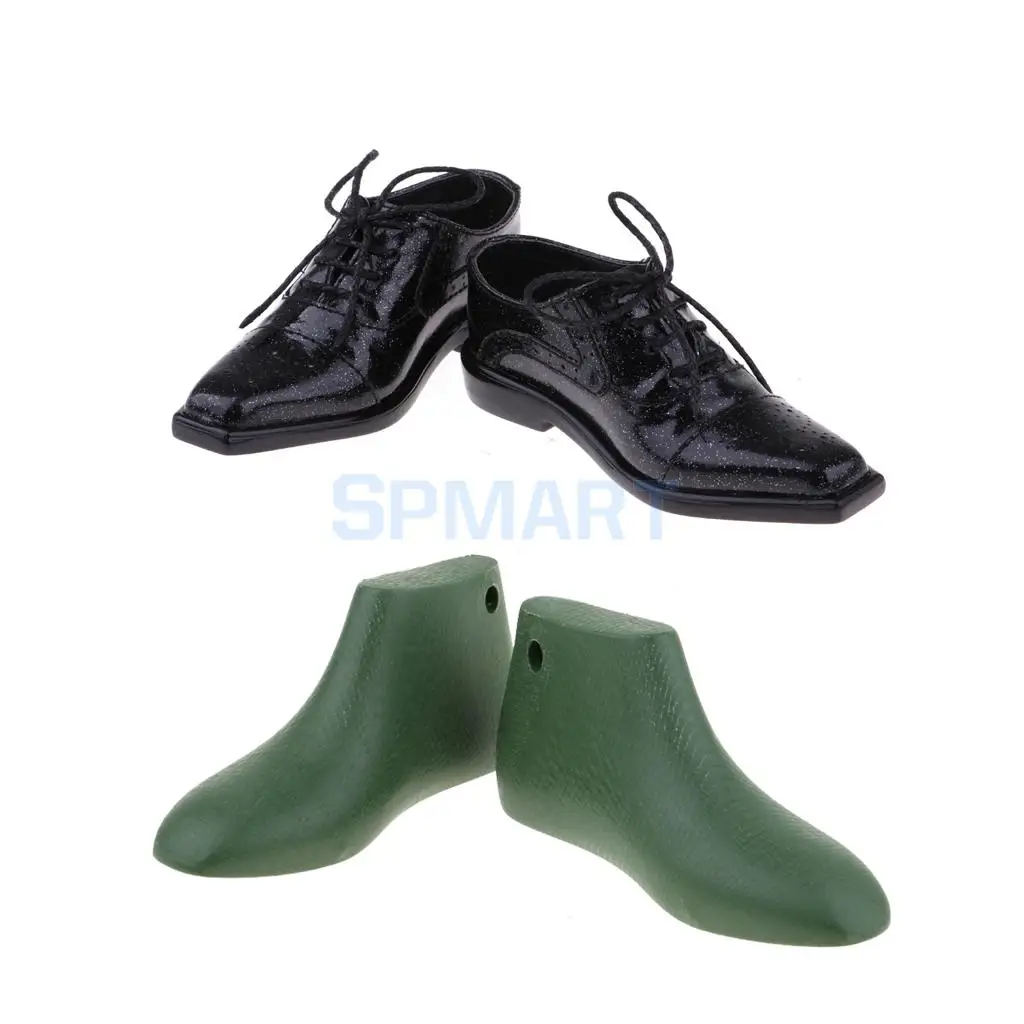 

1/3 BJD Uncle Doll Black Leather Shoes & Last for Shaping Shoes Last Set for DOD for DOI Hound DIY Making Accessories