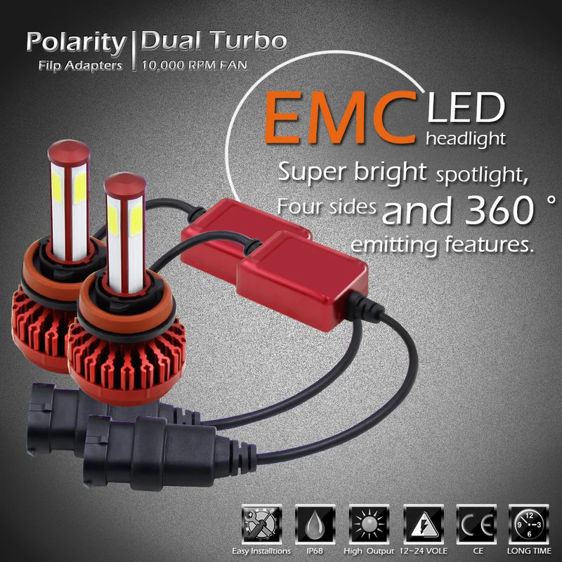 

300W 6000K 15000LM H4/9003/HB2 H8/H9/H11 H7 HB3/9005/H10 HB4/9006 Car LED Headlights Fog Lamps 2PCS