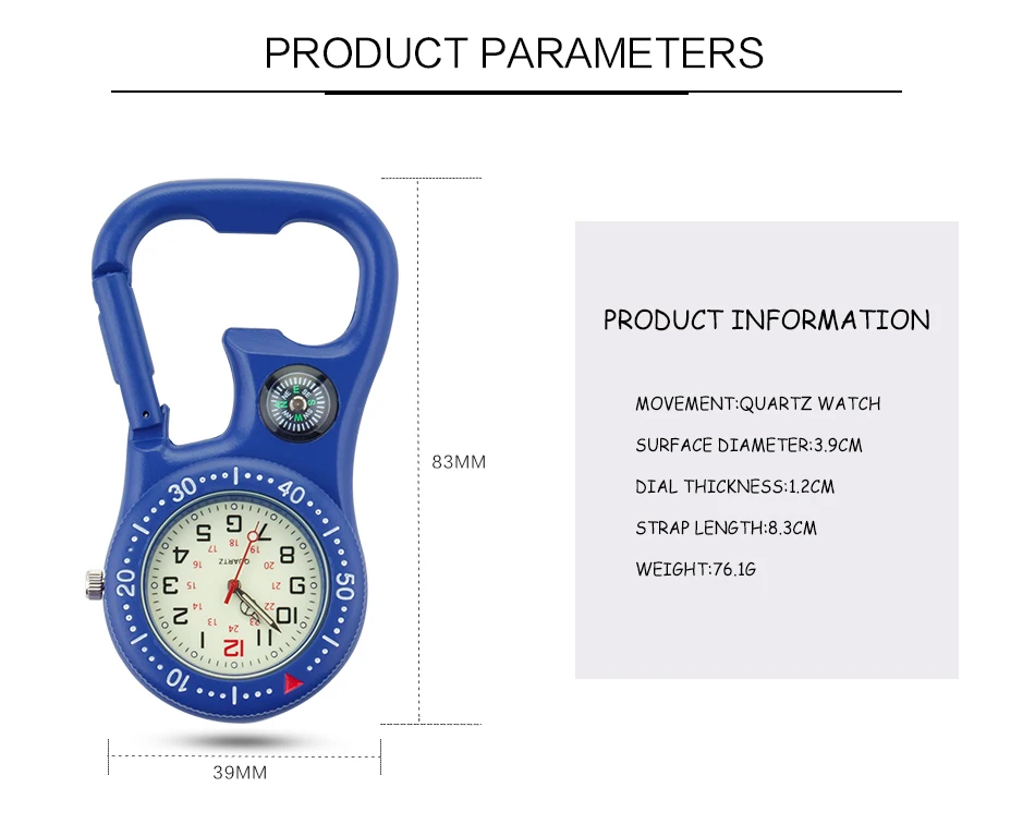 Карабин клип карманные часы для медсестры fob пеший Туризм подняться спецодежда медицинская спортивные часы винтажные часы Альпинизм