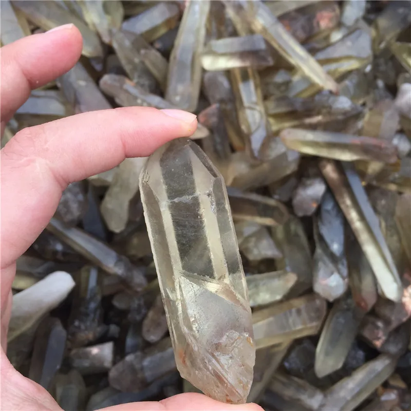 

50g natural raw small clear citrine smoky quartz crystal point