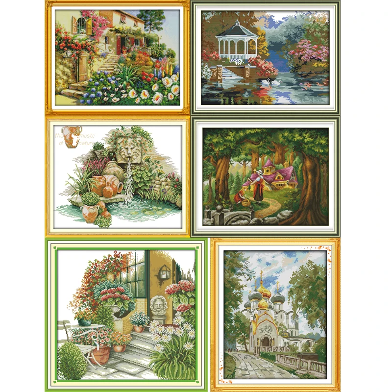 

Joy Sunday Beautiful view Series Counted Cross Stitch kits DIY Handwork 14CT and 11CT For Embroidery Home Decor Needlework