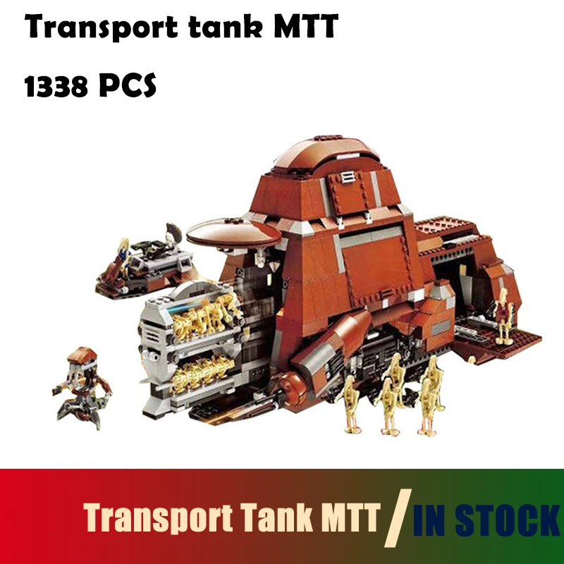 

Compatible Model Building Blocks toys 1338 PCS Star 05069 Series Wars The Federation Transportation Tank Set MTT