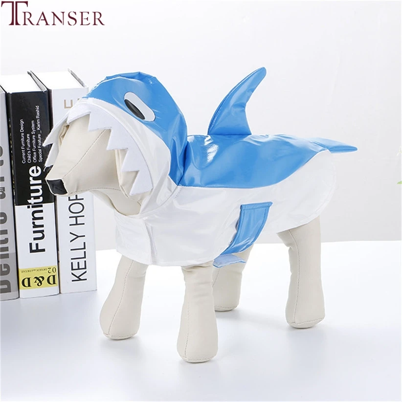 

Transer Cute Blue Shark Costume Dog Apparel Pet Dog Raincoat Waterproof Puppy Small Dog Jacket Coats 90429