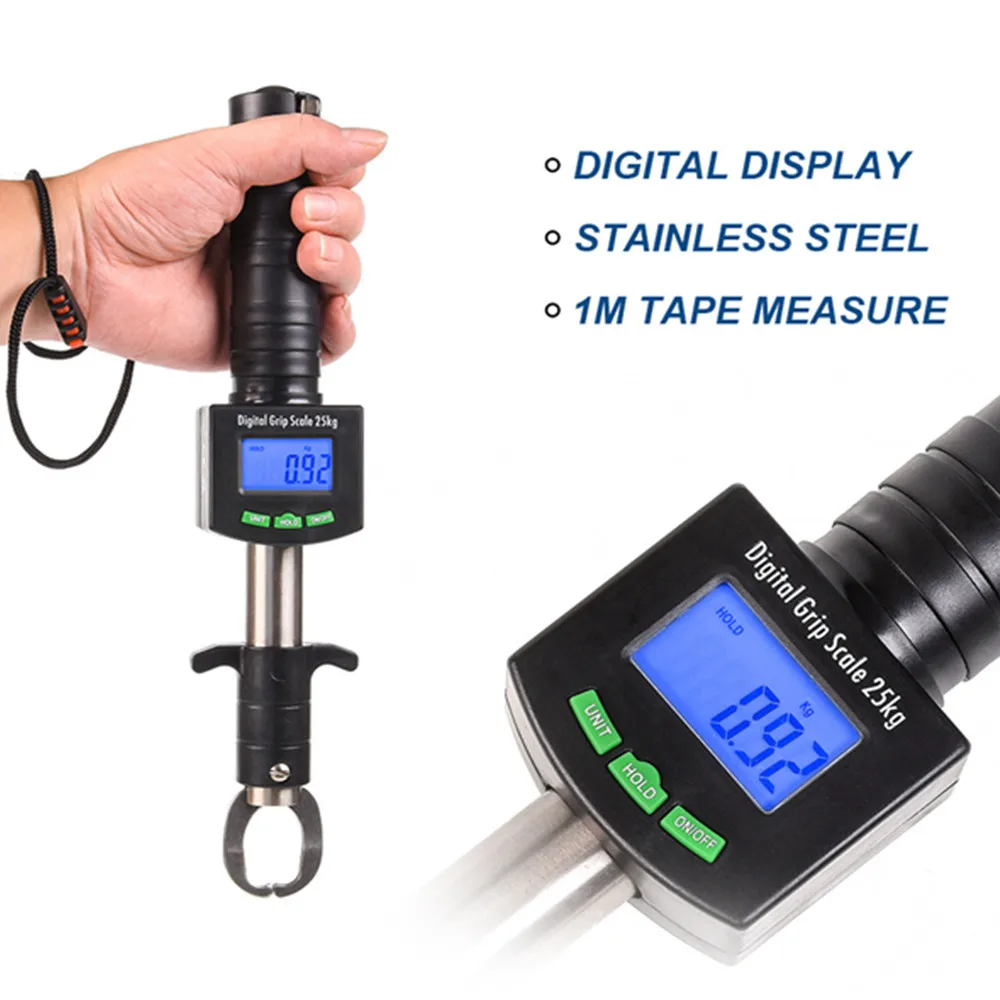 

Electronic Fishing Grip Scale 304 Stainless Steel Control Fish Digital Scale Ruler Belt Buckle Fish Clip Road Control Fish Tools