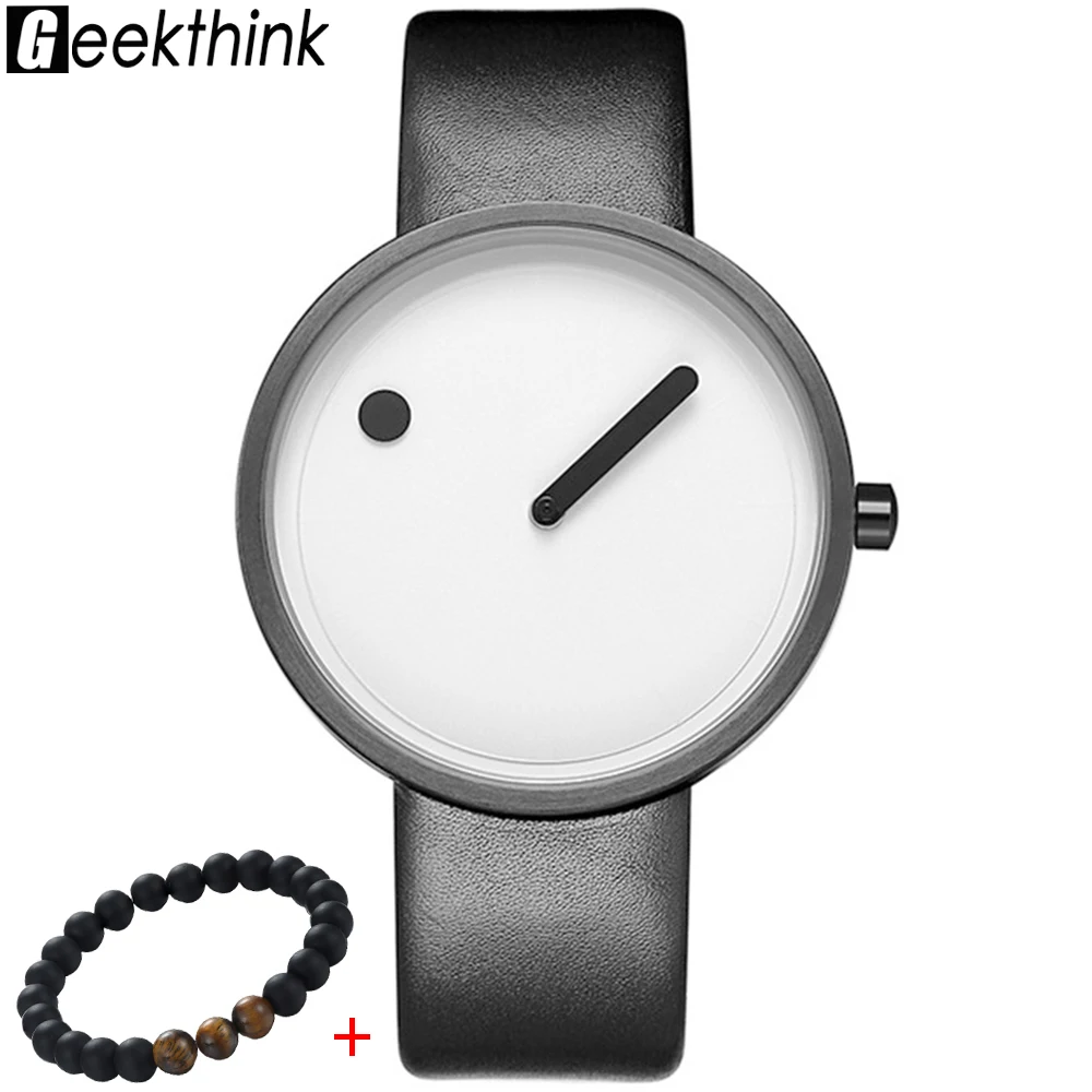 

GEEKTHINK Top luxurious Brand Quartz watch men Luxury Casual Black Japan quartz-watch Simple Creative Designer Fashion male
