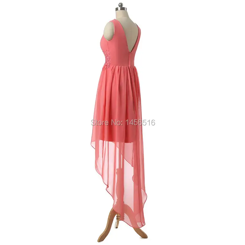 A Line Высокая Низкая аппликация для вечернего платья шифон vestido de festa longo настоящая