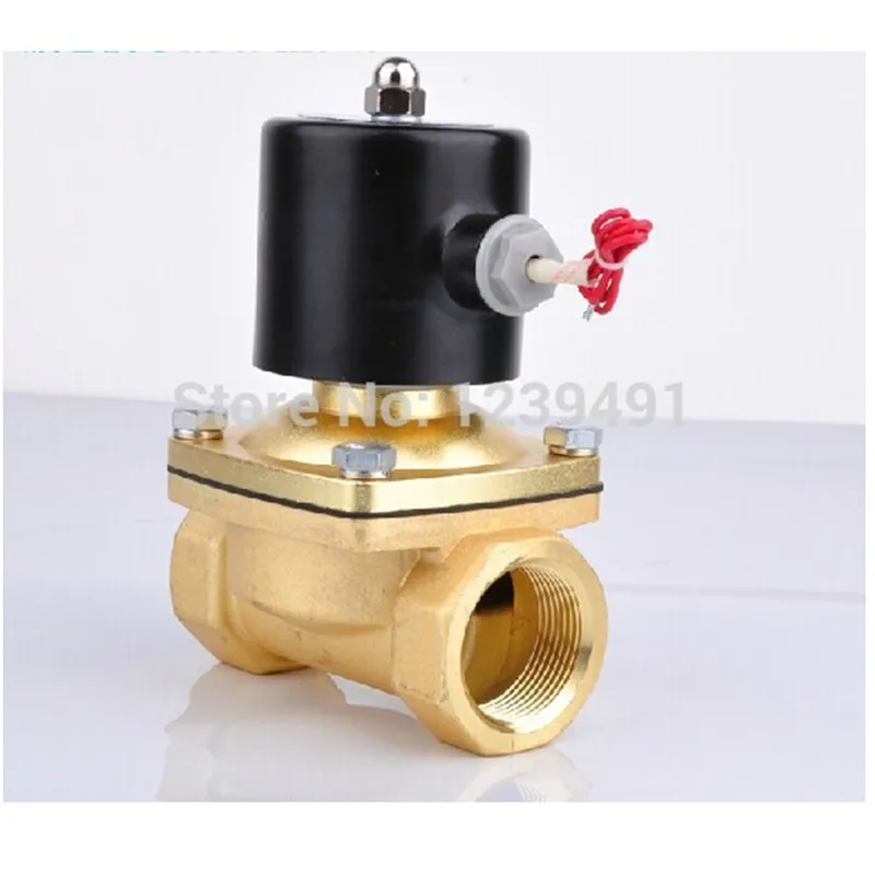 

2 way DN40 DN50 brass Electric Solenoid Valve 1-1/2" 2" AC220V DC12V DC24V normally closed for Water Oil Gas