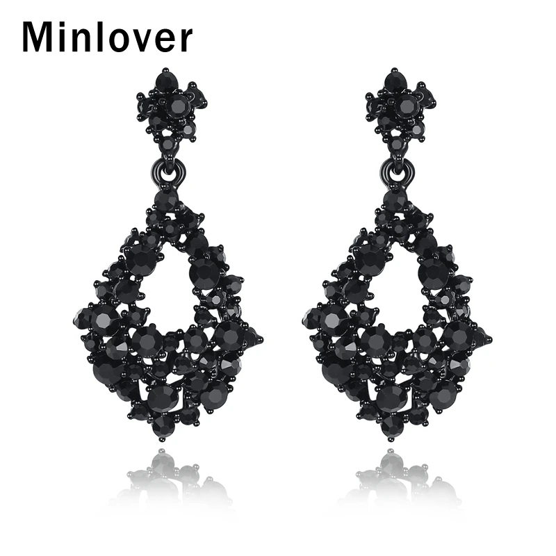 Minlover 2019 Новые Модные Разноцветные кристаллы массивные серьги капельки