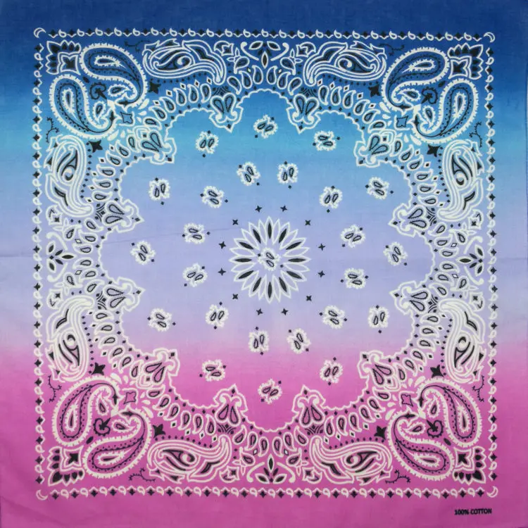 barbour scarf mens 100% Cotton Gradient series Colorful Paisley Punk Hip hop Headwear Kerchief Bandanas Neckerchief Square Scarf for Women/Men/Boys men wearing scarves