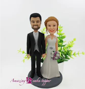 

2019 AMAZING CAKE TOPPER Toys Wedding dress Bird And Groom Gifts Ideas Customized Figurine Valentine's Day