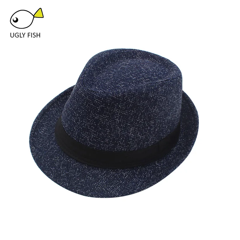 

Hat gangster Hat men felt fedora Hats for men women 58 cm adjustable 20% cotton 80% Polyester Trilby Fedora Hat women men