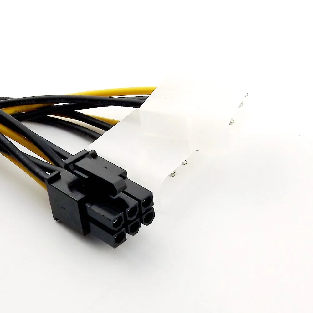 Адаптер питания Molex 6 Pin PCI E двойной 4 контактный адаптер сплиттер Y кабель 15
