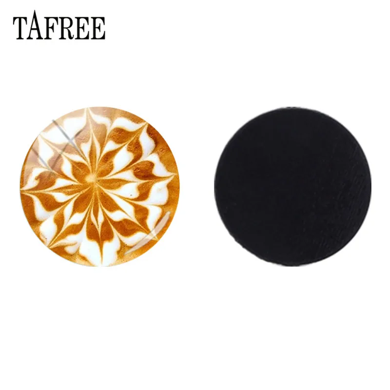 

TAFREE Chocolate Coffee Latte Carving Love Heart Fridge Magnet Magnetic Sticker DIY Glass Cabochon Beads Base Settings QF299