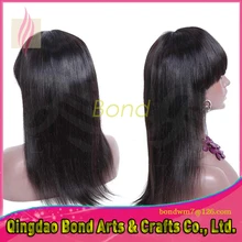 Peruvian Virgin Hair Full Lace Wigs Unprocessed Glueless Full Lace Human Hair Wigs Long Straight Glueless Wig With bangs