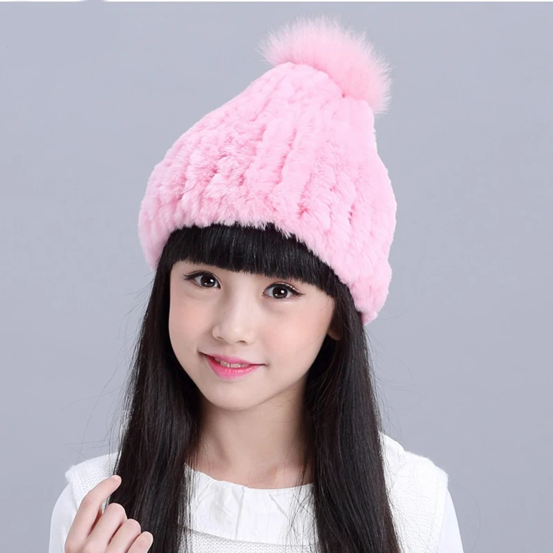 

JKP 2018 Children's hat autumn and winter models Girls' winter fashion children's tide rabbit fur boy fur hat winter cap HT-339