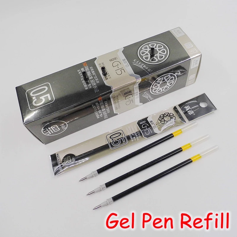 

[FORREST SHOP] (10 Pieces/Lot) High Quality 0.5 mm Black Gel Ink Pen Refill For Writing School Office Supplies G-15