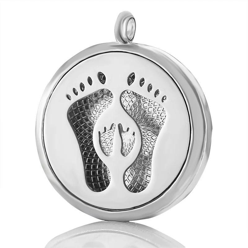 

MODKISR High Quality Wholesale New Listing Perfume Freshener Diffuser Magnet Stainless Footprint Wild Trendy Necklace Jewelr