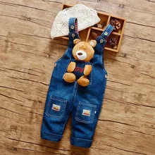 Г. Джинсовые комбинезоны для маленьких девочек и мальчиков; модные детские повседневные штаны; Весенний комбинезон для маленьких мальчиков и девочек; штаны с рисунком обезьяны