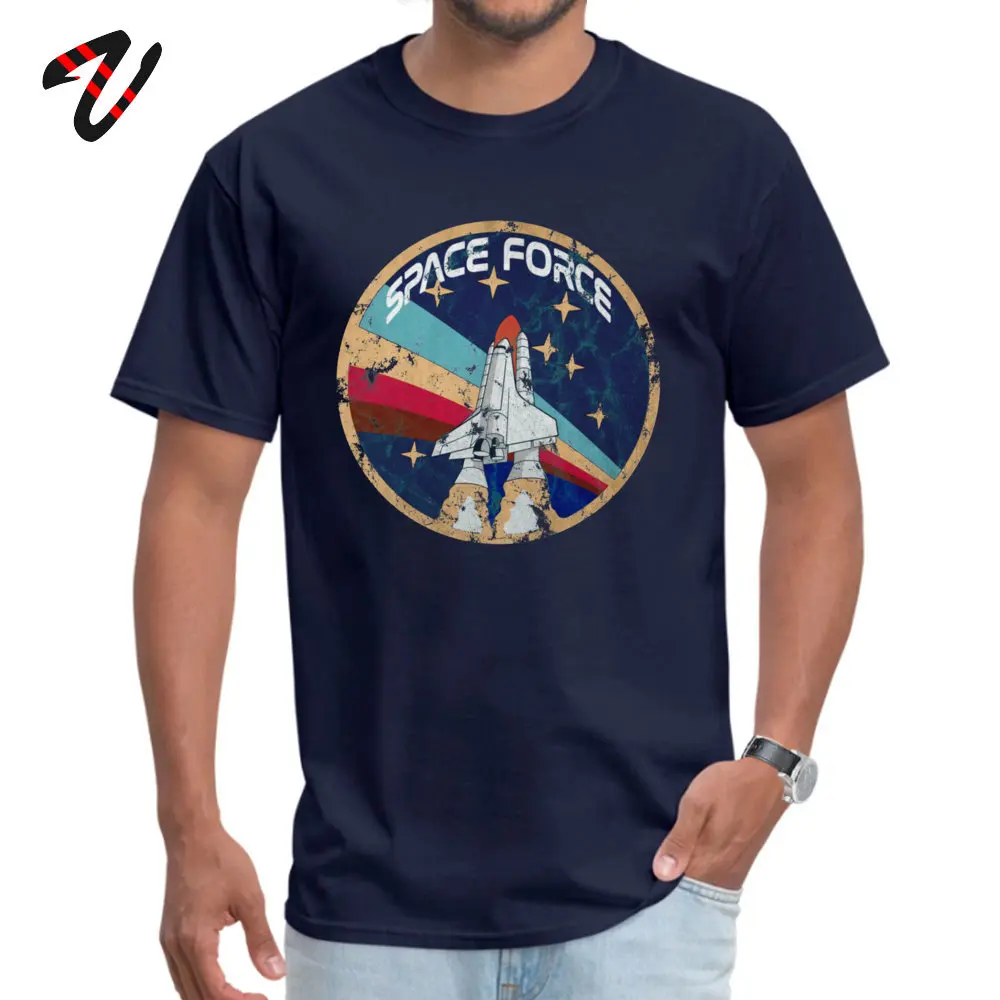 Crewneck Space Force distressed apparel 100% Cotton Fabric Man T Shirt Street Tops & Tees 2018 Fashion Tops Tees Short Sleeve Space Force distressed apparel -16136 navy