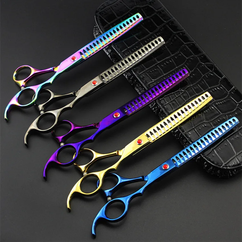 Professional 440c 7'' dog grooming hair scissors cat pet shears animals