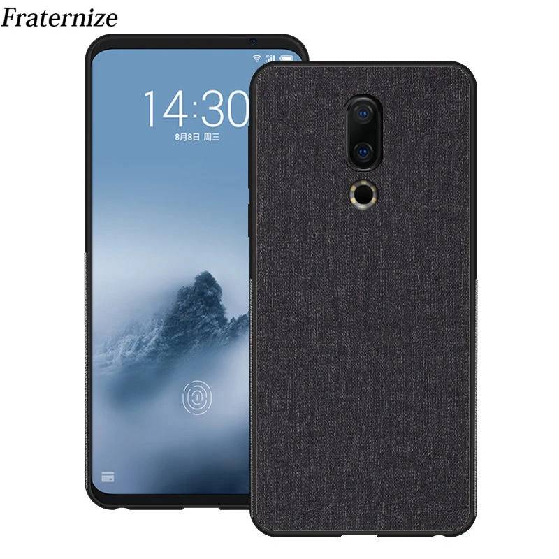 Тканевый Текстурированный чехол для Meizu 16 Th 16th Plus льняная холщовая Мягкая
