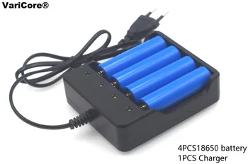 

4 pcs Brand New 18650 Battery 3.7 V 3000 MAH Battery Rechargeable Lithium Ion 18650 Batteries +18650 Intelligent Battery Charger