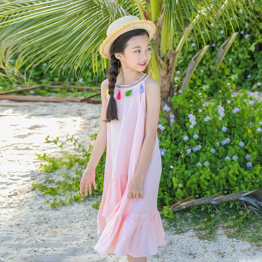 Льняное пляжное летнее платье для девочек г., платья для больших ...
