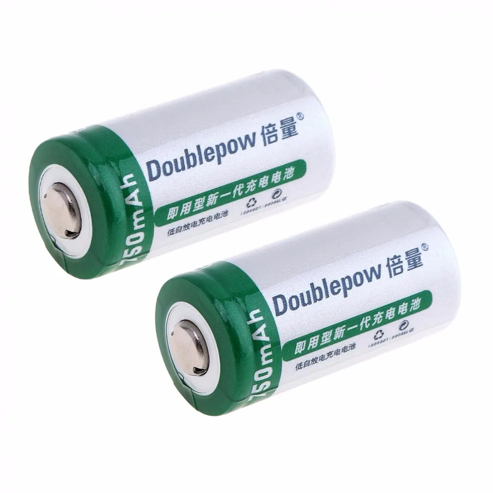 

2pcs 16340 3.7V 750mAh Li-ion Rechargeable Battery Support 3A Charging Current + battery charger