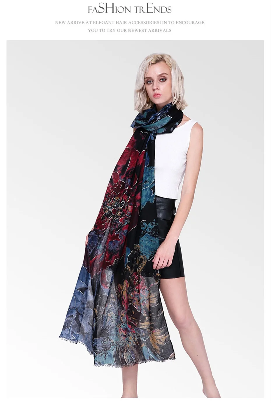 Wuaumx Foulard Femme осень зима шарф женский большой цветочный принт шарф на голову хиджаб шарфы женские хлопковые льняные шали и обертывания