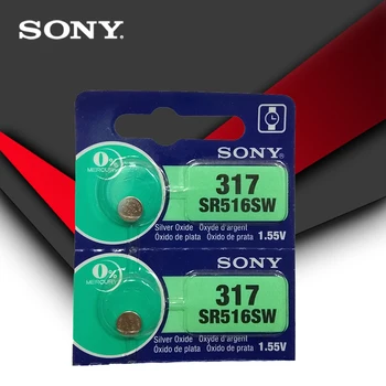 

2pcs Sony 100% Original 317 SR516SW SR516 1.55V Silver Oxide Button Cell Coin Battery High Capacity Calculator Car Remote