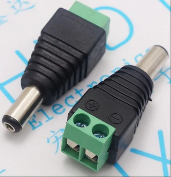 

200 pcs 5.5mm x 2.1mm male DC Power Female Plug Jack Adapter Connector Plug for CCTV LED Strip Light