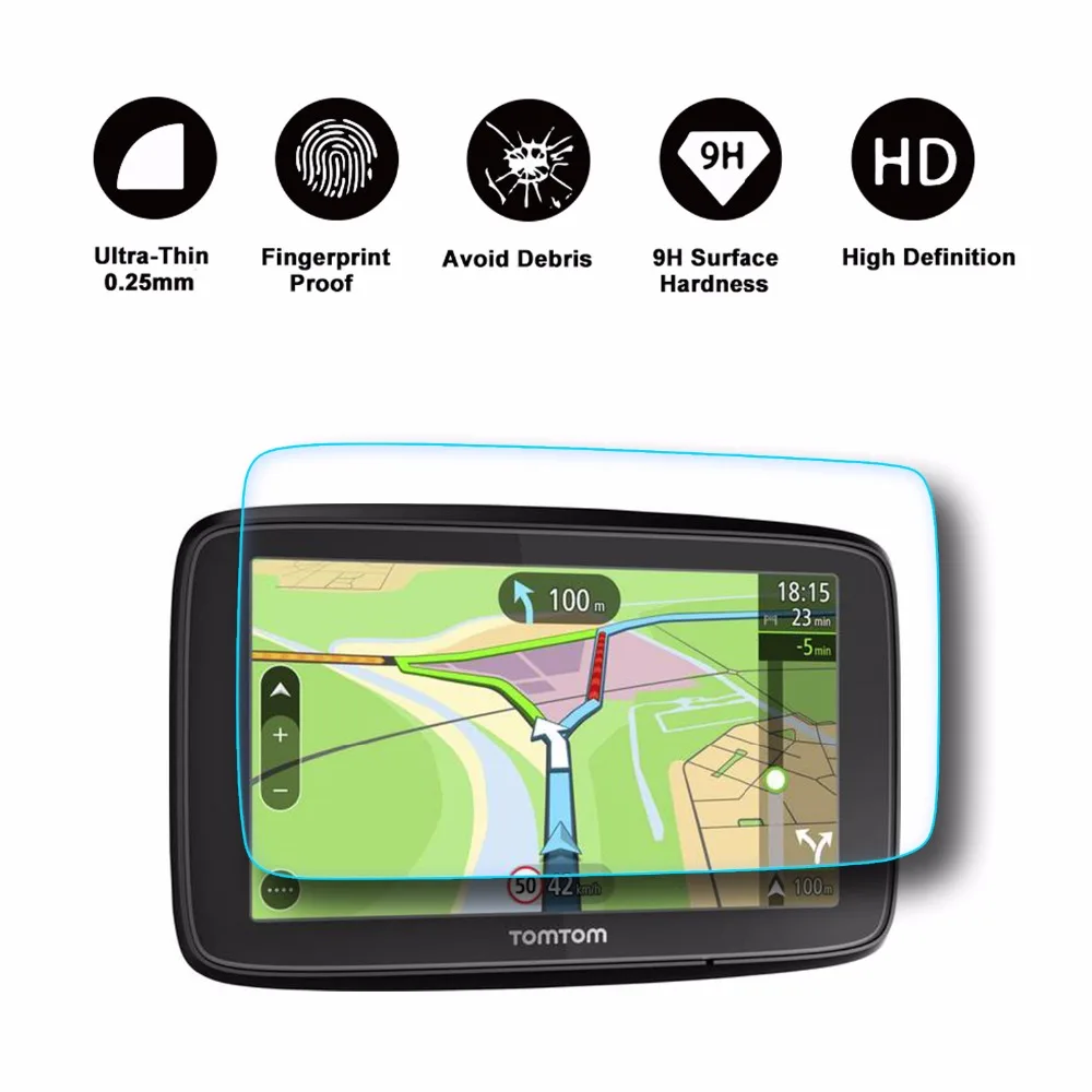 RUIYA протектор экрана для TomTom VIA 53 круговой 5 дюймов gps навигации экран 9H Твердость