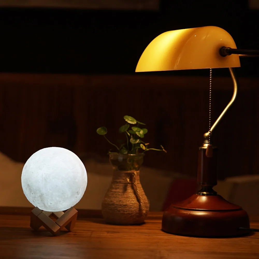 Новый креативный светильник с 3D принтом луна ночник ing Luminaria Светодиодная лампа USB