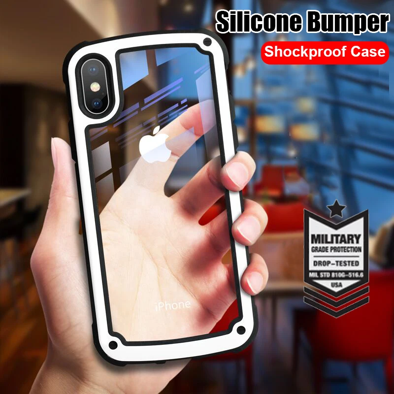 

Luxury Soft Silicone Bumper Case On The For IPhone XR XS Max X Shockproof Case Cover For IPhone 6 6s 8 7 Plus Transparent Case