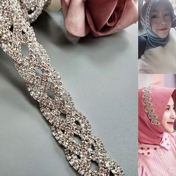 

1 Yard 20mm Rhinestone Curve Trim Ribbon Silver Crystal Chain Gem Bridal Sash Belt Sewing on Applique Wedding Dress Necklace Hat