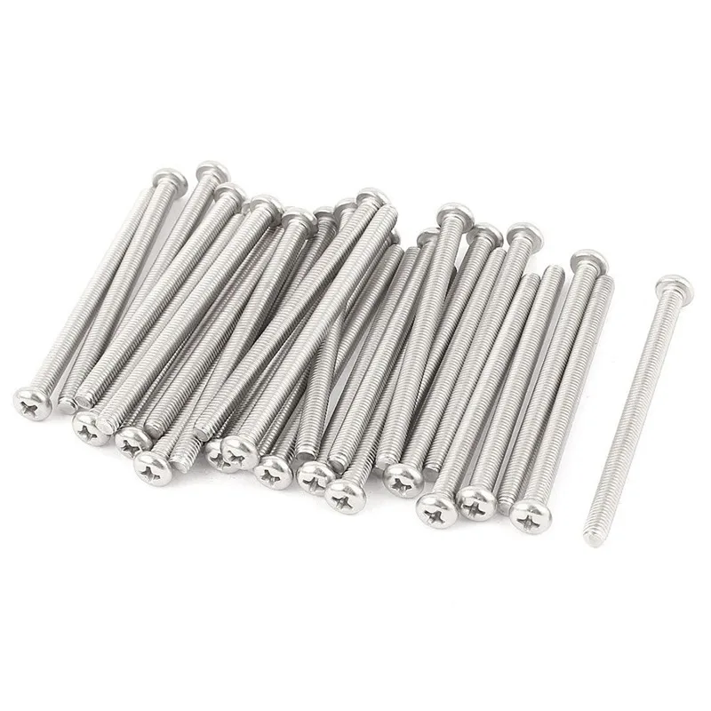 

M5 x 70mm 304 Stainless Steel Phillips Round Head Screws Bolt 30pcs