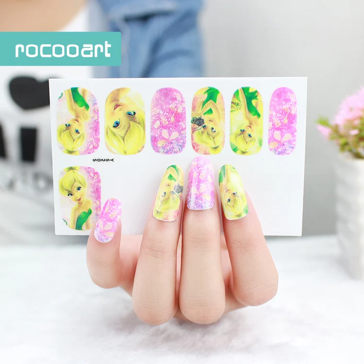 Rocooart Y5205 блестящая клейкая наклейка для дизайна ногтей принцесса украшение
