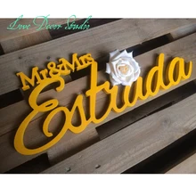 free shipping Custom Name sign- Mr and Mrs NAME, Wedding Sign, Mr& Mrs Last Name Table Sign, Wedding Decor