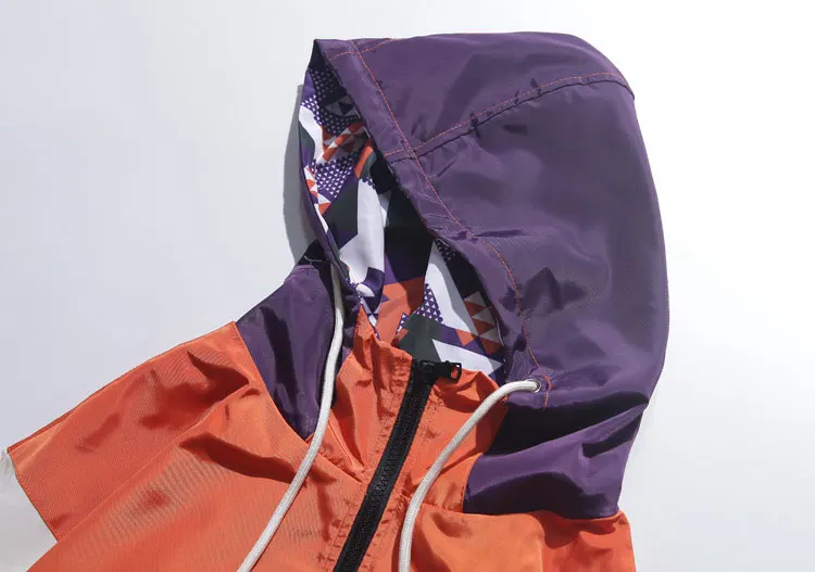 Color Block Patchwork Hooded Jackets 2