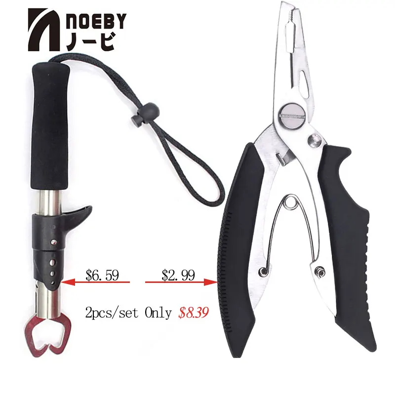Noeby 2Pcs Fish Gripplier Nipper Snip Fishing Lure Pincer Scissor Cutter Lipgrip Remove Hook Tackle Tool Gripper Plier Set huismerk kopen in de aanbieding Noeby 2Pcs Fish Gripplier Nipper Snip Fishing Lure Pincer Scissor Cutter Lipgrip Remove Hook Tackle Tool Gripper Plier Set huismerk kopen in de aanbieding