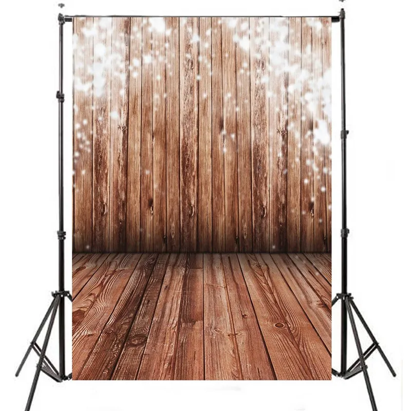 5x7FT Wood Wall Vinyl Photography Backdrop Wedding Children Baby Couple