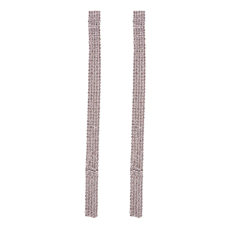Dvacaman ZA серьги-подвески с кристаллами, женские длинные серьги-подвески, свадебные вечерние ювелирные изделия,, Рождество - Окраска металла: white14