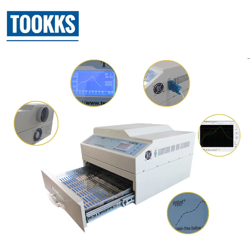 

Original PUHUI T-937M Reflow Wave Oven 3300W Lead-free Reflow Solder Oven For BGA SMD SMT Rework Sation