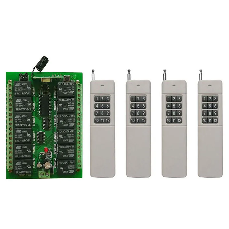3000m AC/DC 12V 24V 10A 12 CH 12CH RF Беспроводной переключатель системы дистанционного