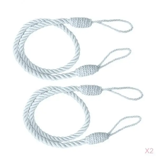 4 PCS Rope Curtain Tiebacks Tassel Thick Twisted Living Room Bedroom Decoration Silver Grey